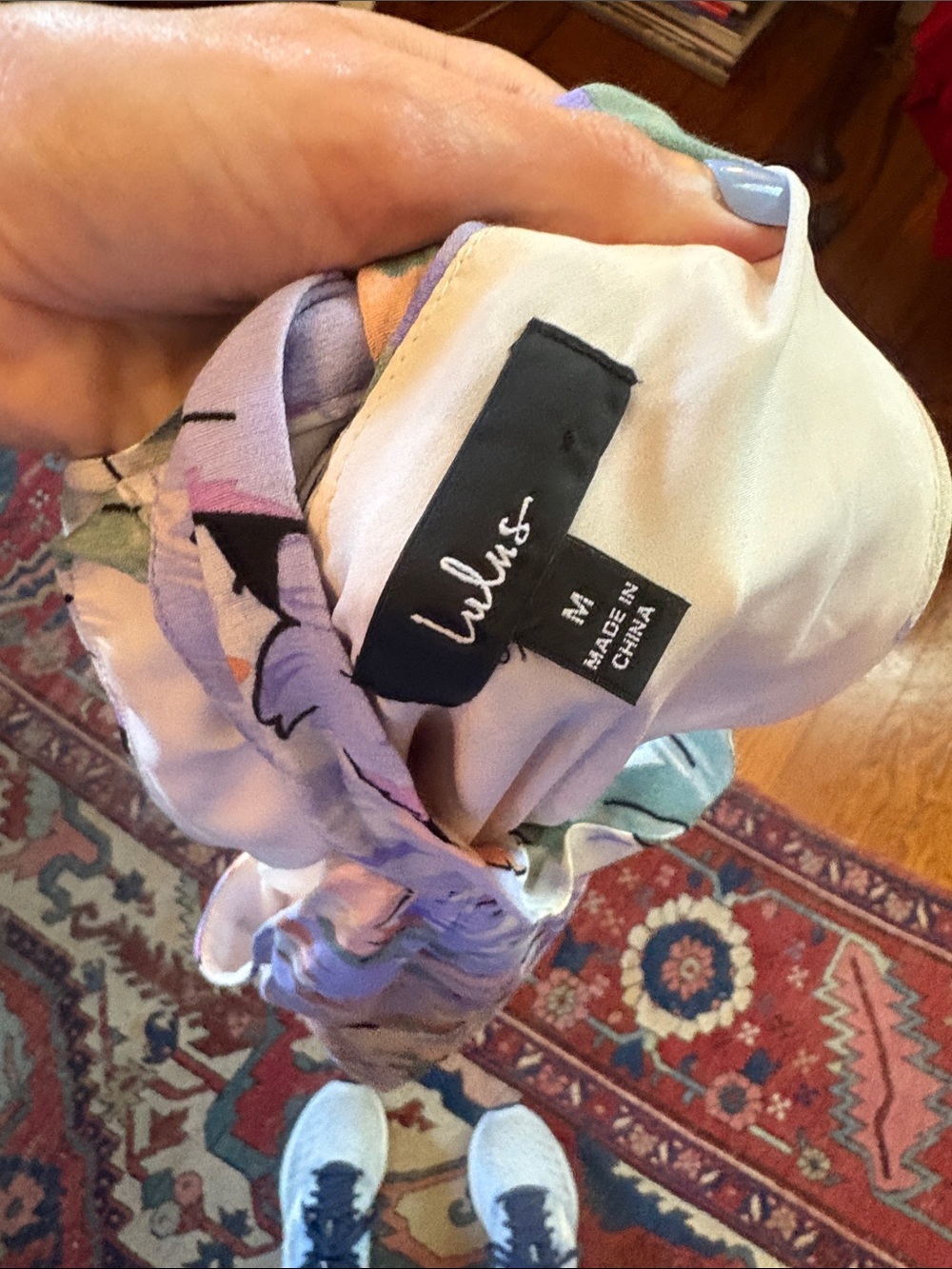 Lulus Tied Back To You Lavender Multi Floral Print Mini Shift Dress - Picture 16 of 16